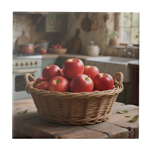 Mand met Rode Appels Tegeltje (Voorkant)