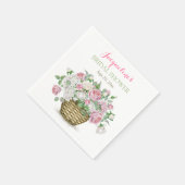 Mand met roze en witte rozen servet (Hoek)