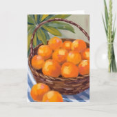 Mand met sinaasappels Fruit Citrus Schilderij Kaart (Voorkant)