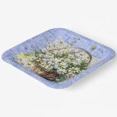 Mand met witte madeliefjes papieren bordje (Gebogen)