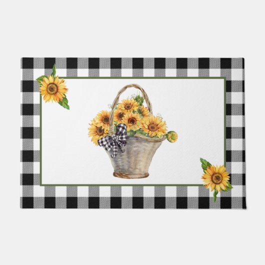 Mand met zonnebloemen deurmat (Voorkant)