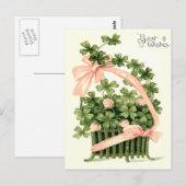 Mand Pink Lintel Klavertjevier Briefkaart (Voorkant / Achterkant)