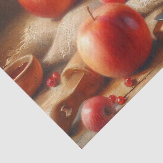 Mand van Appels Stilleven Schilderen Decoupage Tissuepapier (Detail)