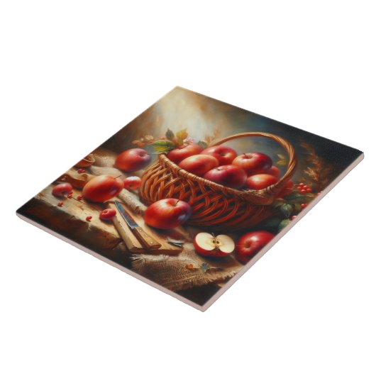 Mand van Appels Stilleven Schilderen Tegeltje (Zijkant)