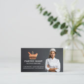 Mand van Baguettes | Vrouw Chef Glimlachen Visitekaartje (Staand voorkant)