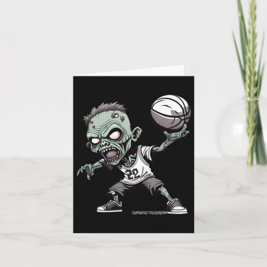Mand van de ondood - zombie basketbalontwerp kaart (Voorkant)