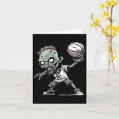 Mand van de ondood - zombie basketbalontwerp kaart (Gele Bloem)