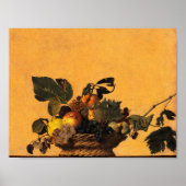 Mand van Fruit, Canestra di Frutta door Caravaggio Poster (Voorkant)