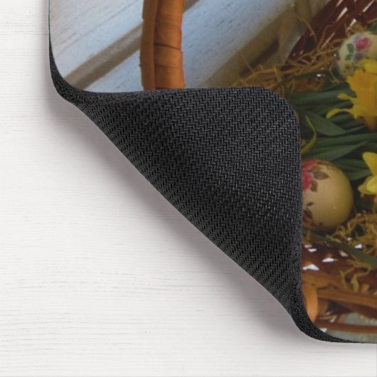 Mand van gele deffodils, witte antiek deur muismat (Hoek)