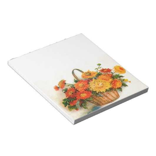 Mand van Herfst Flowers Notitieblok (Schuin)