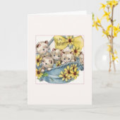  mand van Kittens Moederdag Kaart (Gele Bloem)