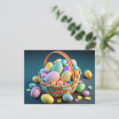 Mand van kleurrijke paaseieren briefkaart (Staand voorkant)