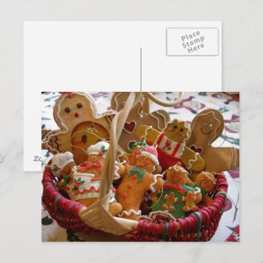 Mand van peperkoek kerstkoekjes Briefkaart (Voorkant / Achterkant)