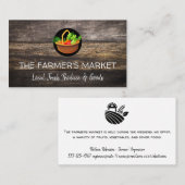 Mand van producten | houten planken visitekaartje (Voorkant / Achterkant)