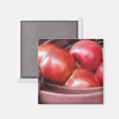 Mand van rijpe rode appels magneet (Voorkant / Achterkant)