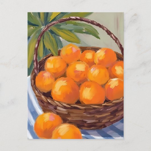 Mand van Sinaasappels Fruit Citrus Painting Briefkaart (Voorkant)