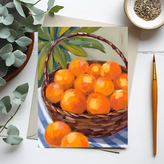 Mand van Sinaasappels Fruit Citrus Painting Briefkaart