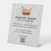 Mand van stokbrood | Café Reclamebord Met Voetstuk (Voorkant)