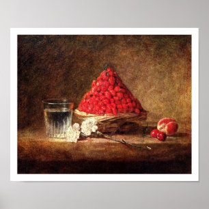Mand van wilde aardbeien door Jean Simeon Chardin Poster