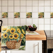 Mand van Zonnebloemen Tegeltje