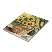 Mand van Zonnebloemen Tegeltje (Zijkant)