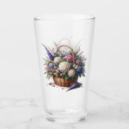 Mand vol bloemen glas