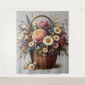 Mand vol bloemen wandkleed (Voorkant)