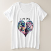 Mand vol kat liefde grote maat t-shirt (Design voorkant)