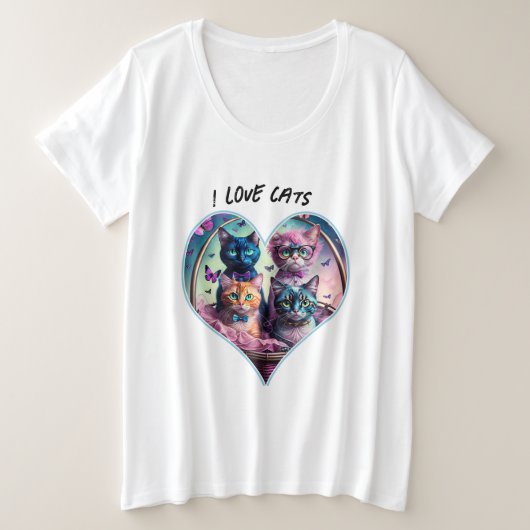 Mand vol kat liefde grote maat t-shirt (Design voorkant)