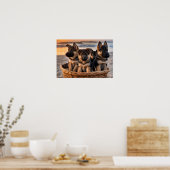 Mand vol met Duitse Herder Puppies Poster (Keuken)