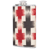 Mand Weave Pattern rood en zwart Abstracte kunst Heupfles (Links)