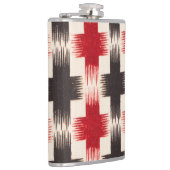 Mand Weave Pattern rood en zwart Abstracte kunst Heupfles (Rechts)