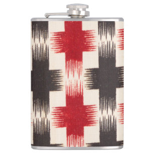 Mand Weave Pattern rood en zwart Abstracte kunst Heupfles