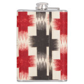 Mand Weave Pattern rood en zwart Abstracte kunst Heupfles (Achterkant)