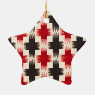 Mand Weave Pattern rood en zwart Abstracte kunst Keramisch Ornament