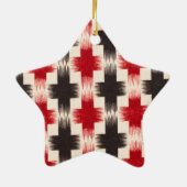 Mand Weave Pattern rood en zwart Abstracte kunst Keramisch Ornament (Achterkant)