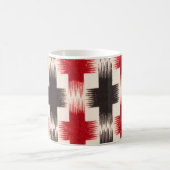 Mand Weave Pattern rood en zwart Abstracte kunst Koffiemok (Center)