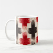 Mand Weave Pattern rood en zwart Abstracte kunst Koffiemok (Links)
