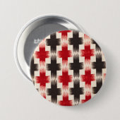 Mand Weave Pattern rood en zwart Abstracte kunst Ronde Button 7,6 Cm (Voorkant /achterkant)