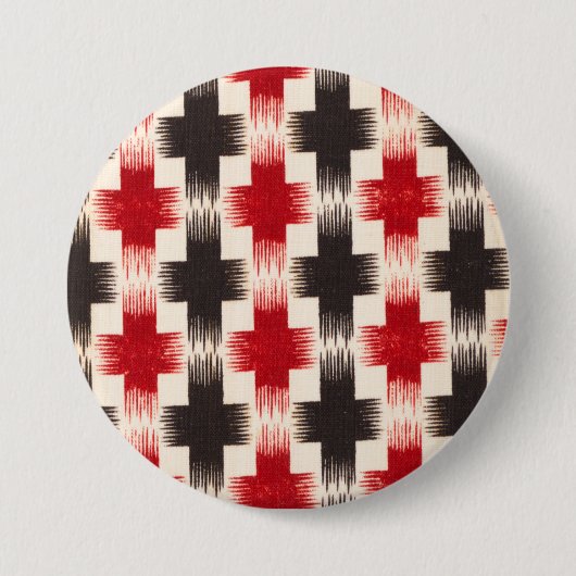 Mand Weave Pattern rood en zwart Abstracte kunst Ronde Button 7,6 Cm (Voorkant)