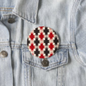 Mand Weave Pattern rood en zwart Abstracte kunst Ronde Button 7,6 Cm (In situ)