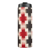 Mand Weave Pattern rood en zwart Abstracte kunst Thermosbeker (Voorkant)