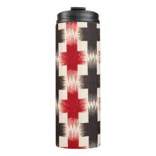 Mand Weave Pattern rood en zwart Abstracte kunst Thermosbeker