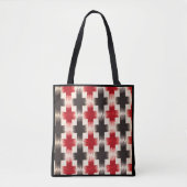 Mand Weave Pattern rood en zwart Abstracte kunst Tote Bag (Voorkant)