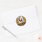 Mand weven foto sjabloon ronde sticker (Envelop)