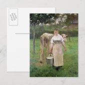 Manda Lametrie, The Boerderij Maid, 1887 Briefkaart (Voorkant / Achterkant)