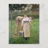 Manda Lametrie, The Boerderij Maid, 1887 Briefkaart (Voorkant)