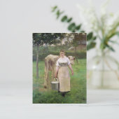 Manda Lametrie, The Boerderij Maid, 1887 Briefkaart (Staand voorkant)