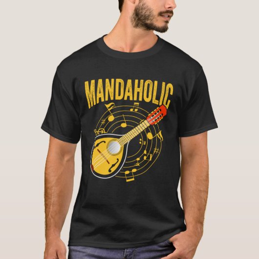 Mandaholic Expert Mandolin Player Musician Music P T-shirt (Voorkant)