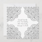 Mandala 010617 Friends Flat Kaart Adult Coloring (Achterkant)